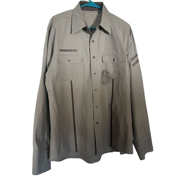 7 Diamonds Mens Double Flap Pockets Collared Long Sleeve Shirt Size XXL - Picture 1 of 16